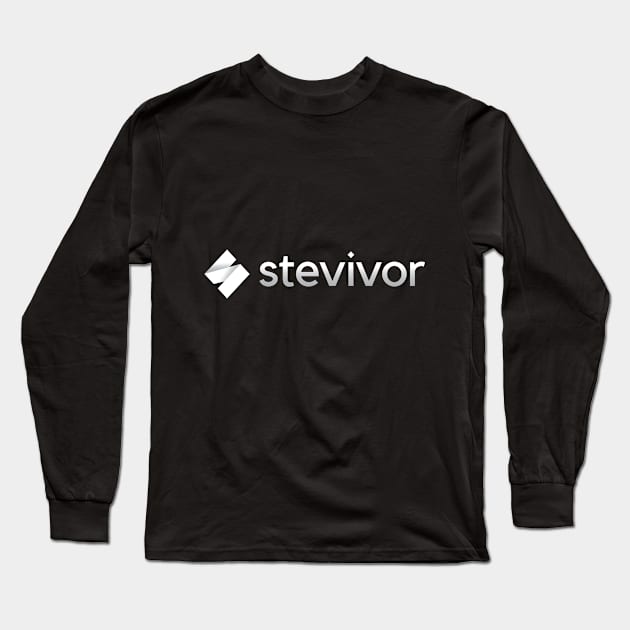 Stevivor logo (2019 refresh; white) Long Sleeve T-Shirt by Stevivor